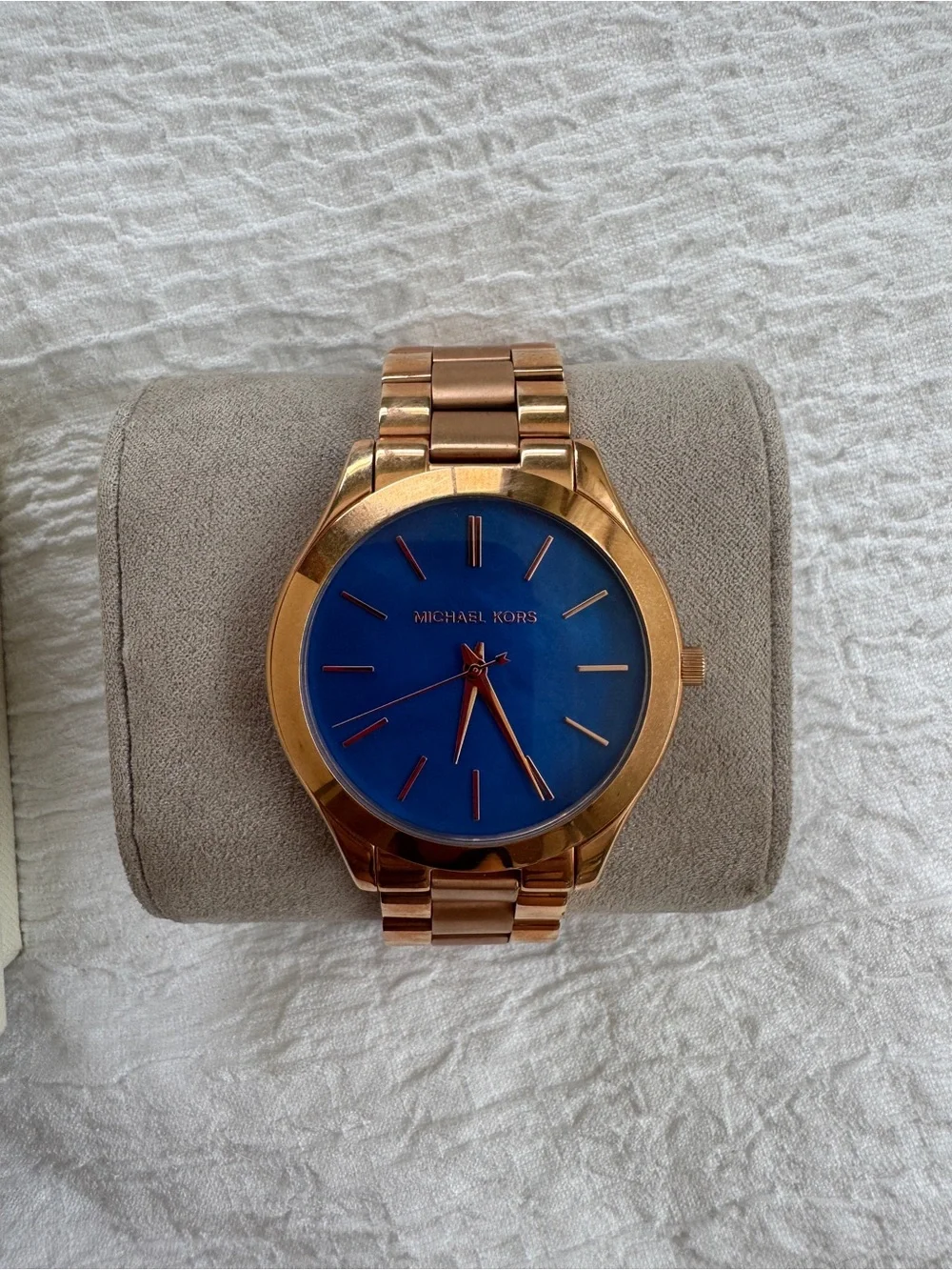 Michael Kors Rose Gold Men’s Watch with Blue Dial